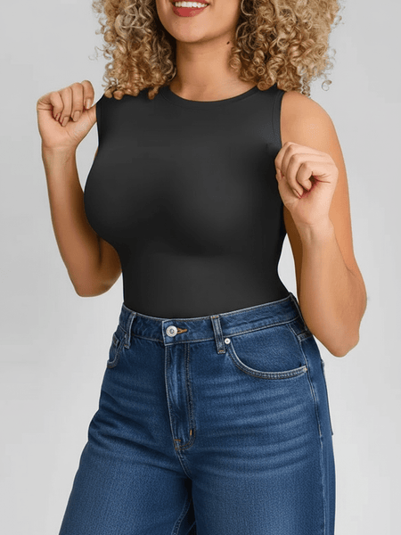 Bust Support and Waist Control Shape Crew Neck Tank Top