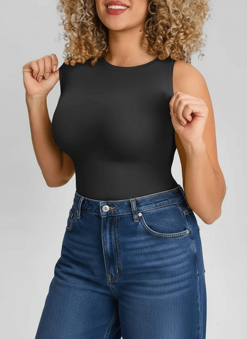 Bust Support and Waist Control Shape Crew Neck Tank Top