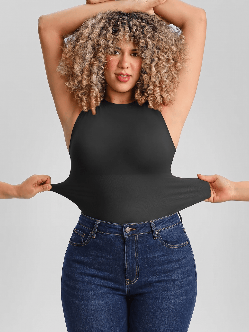 Bust Support and Waist Control Shape Crew Neck Tank Top