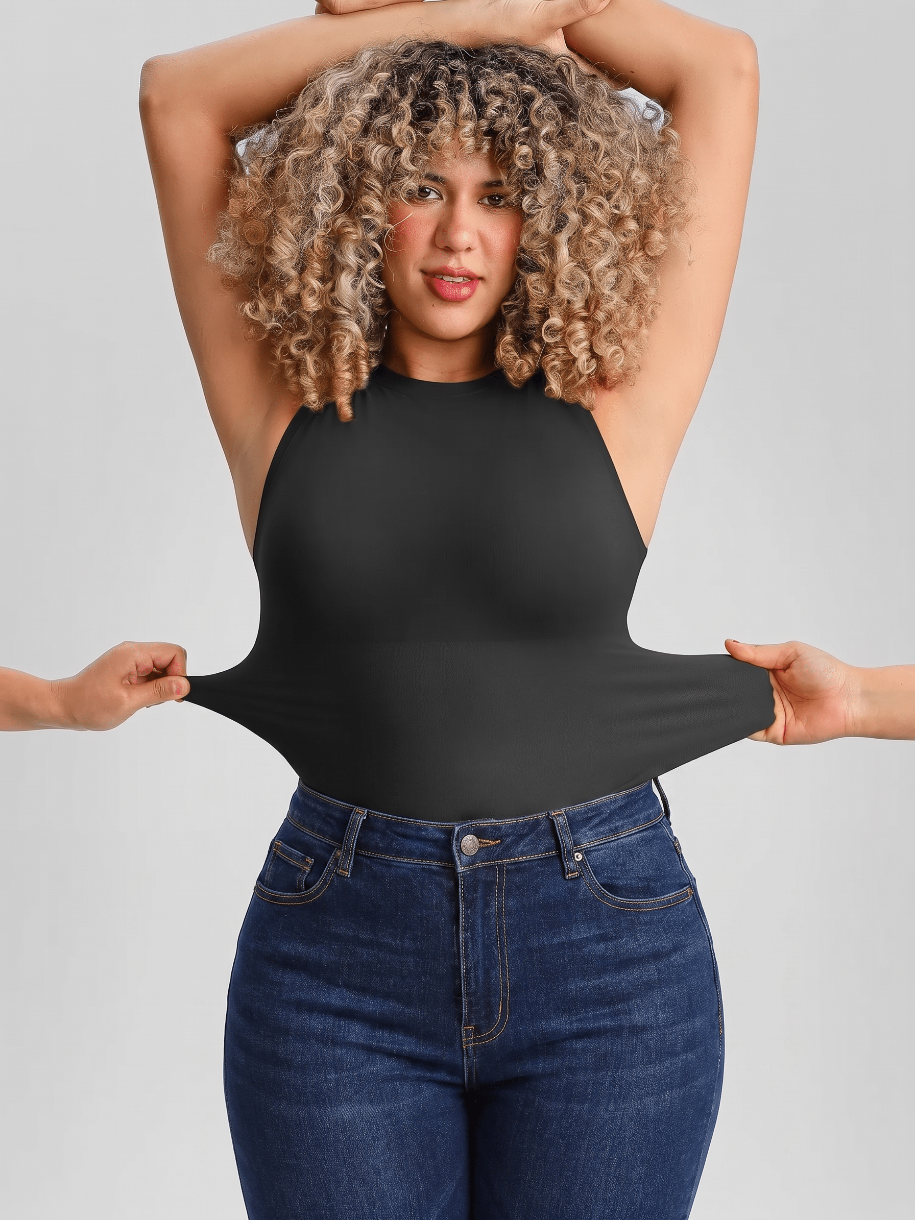 Bust Support and Waist Control Shape Crew Neck Tank Top