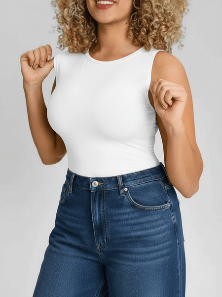 Bust Support and Waist Control Shape Crew Neck Tank Top