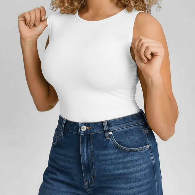 Bust Support and Waist Control Shape Crew Neck Tank Top