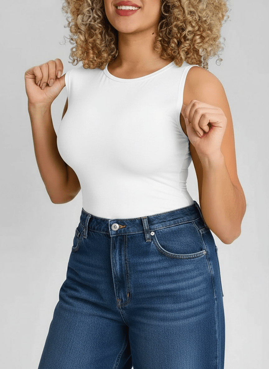 Bust Support and Waist Control Shape Crew Neck Tank Top