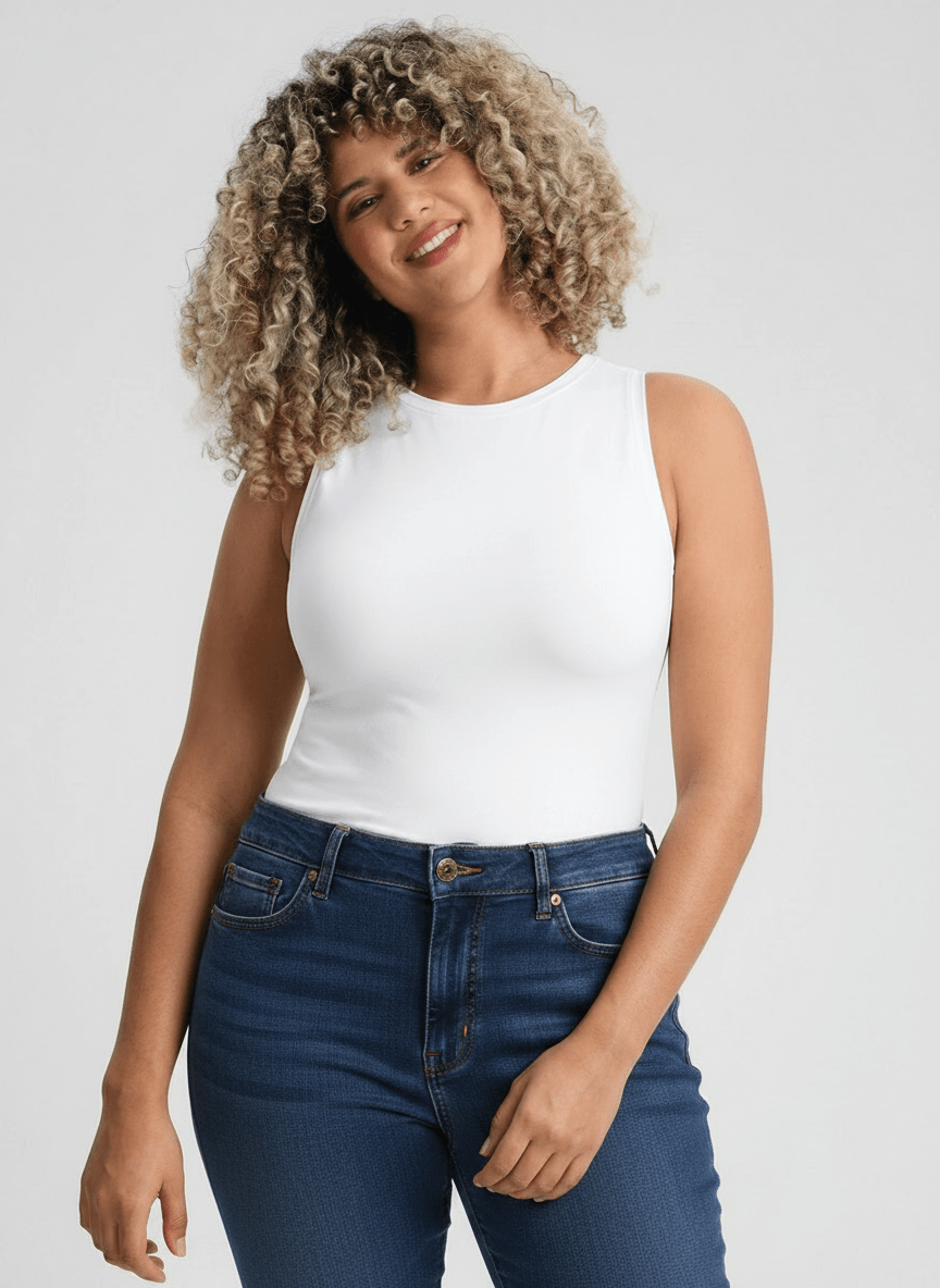 Bust Support and Waist Control Shape Crew Neck Tank Top