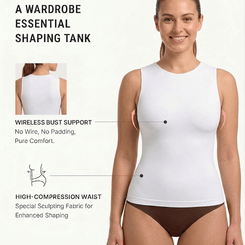 Bust Support and Waist Control Shape Crew Neck Tank Top