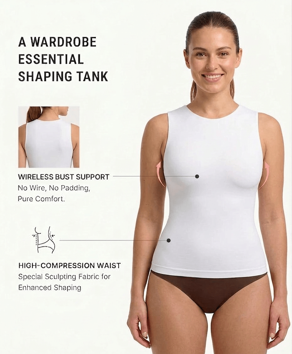 Bust Support and Waist Control Shape Crew Neck Tank Top