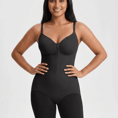 Tummy Control Seamless Mid Thigh Zipper Bodysuit