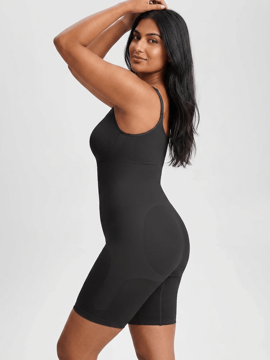 Tummy Control Seamless Mid Thigh Zipper Bodysuit