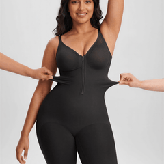 Tummy Control Seamless Mid Thigh Zipper Bodysuit
