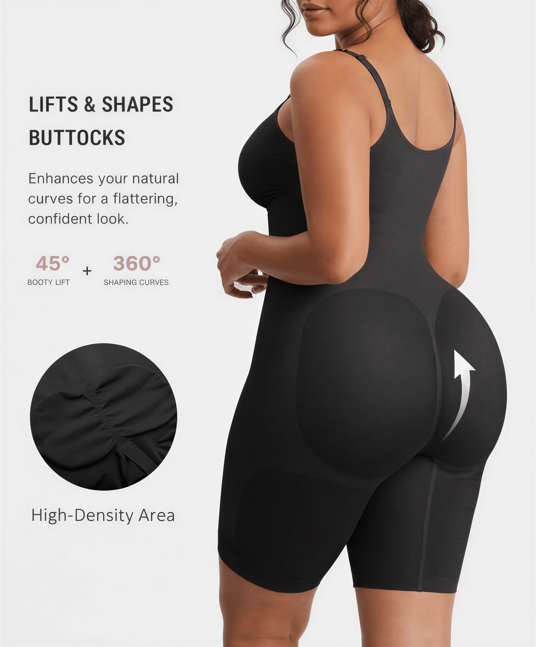 Tummy Control Seamless Mid Thigh Zipper Bodysuit