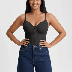 Tummy Control Seamless Mid Thigh Zipper Bodysuit