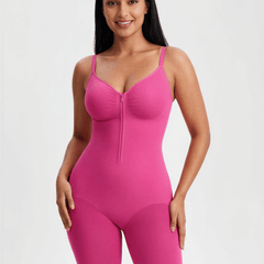 Tummy Control Seamless Mid Thigh Zipper Bodysuit