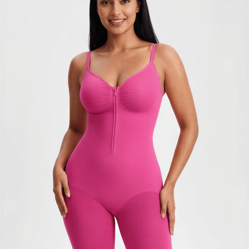 Tummy Control Seamless Mid Thigh Zipper Bodysuit
