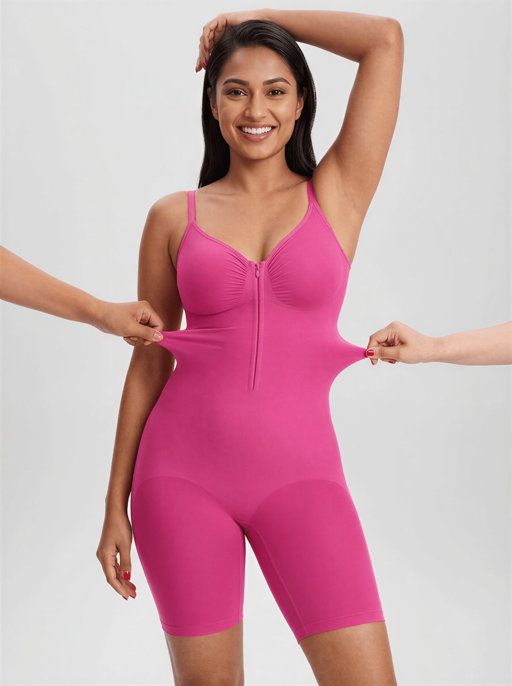 Tummy Control Seamless Mid Thigh Zipper Bodysuit