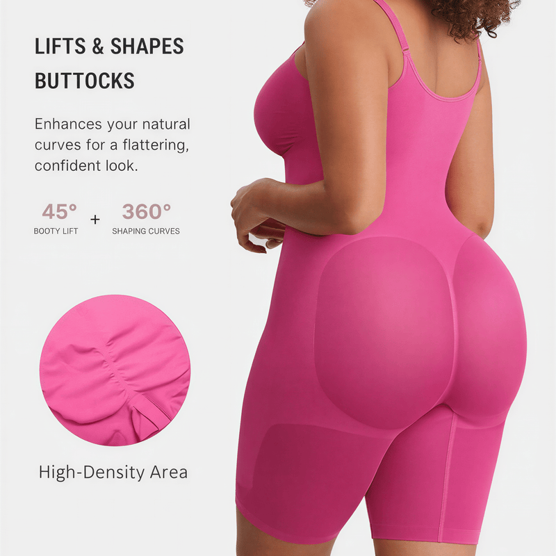 Tummy Control Seamless Mid Thigh Zipper Bodysuit