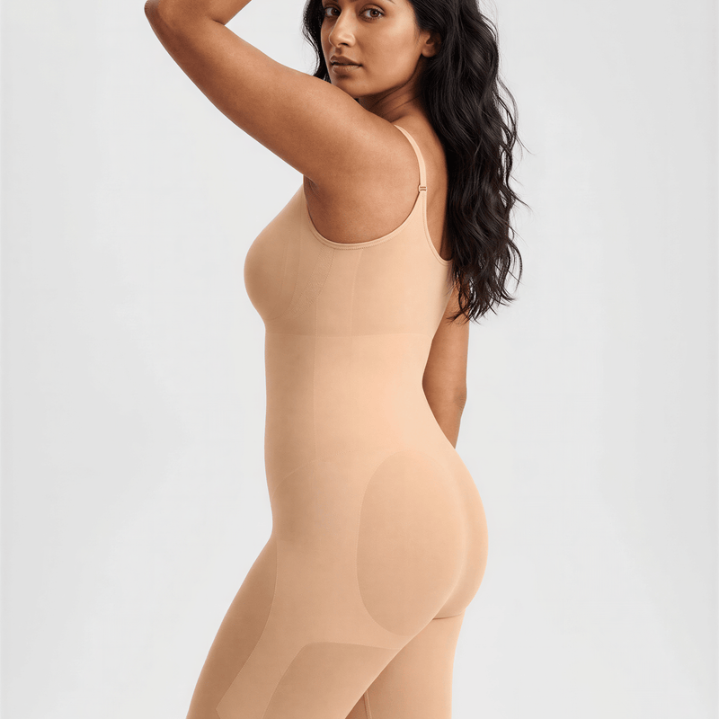 Tummy Control Seamless Mid Thigh Zipper Bodysuit