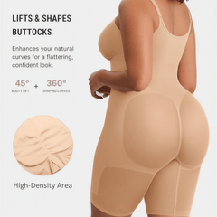 Tummy Control Seamless Mid Thigh Zipper Bodysuit