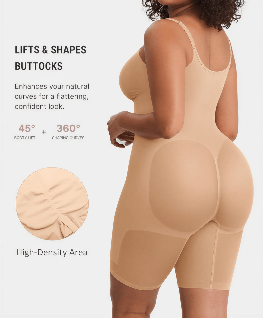 Tummy Control Seamless Mid Thigh Zipper Bodysuit