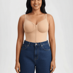 Tummy Control Seamless Mid Thigh Zipper Bodysuit