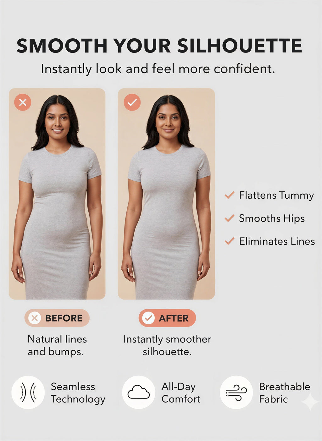 All Day wear High-Waisted Shapewear Tummy Control Shorts