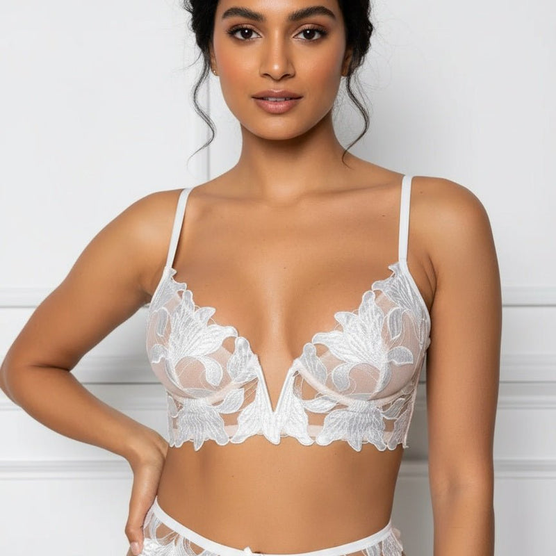 French Embroidered Lace Underwire Bra