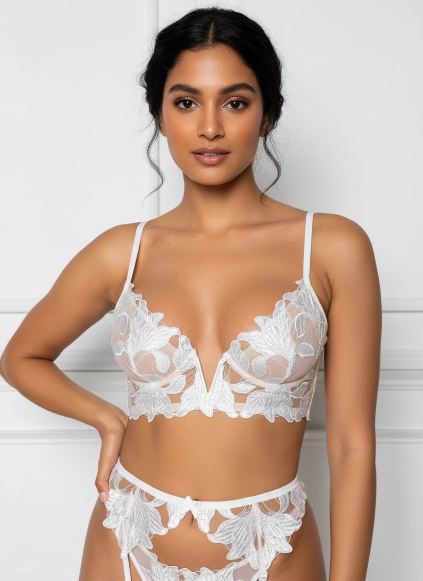 French Embroidered Lace Underwire Bra
