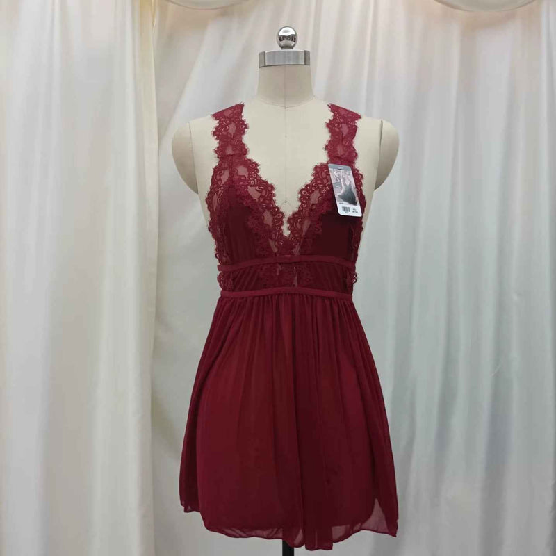 Brachy Women Maroon Honeymoon Babydoll Sexy Hot Night Dress Sleepwear.