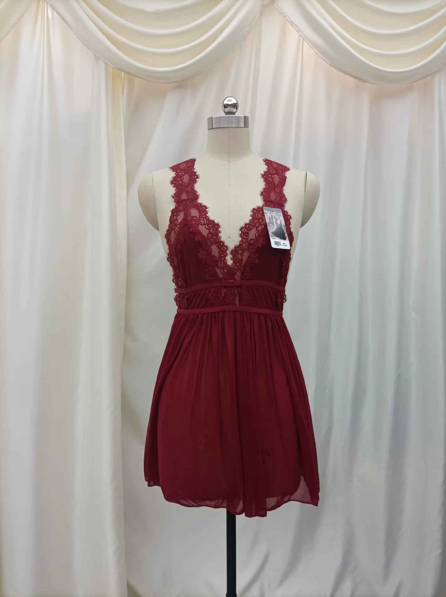 Brachy Women Maroon Honeymoon Babydoll Sexy Hot Night Dress Sleepwear.