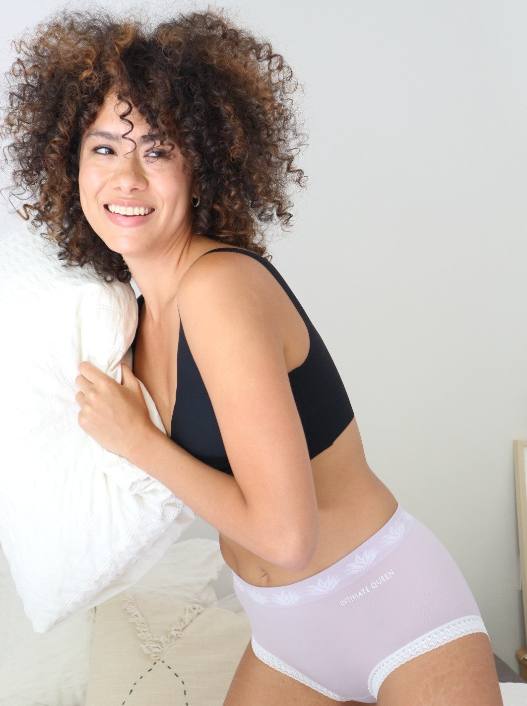 Solid Cute Hipster Moisture Wicking Lingerie Set