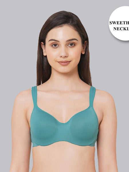 SOIE Woman - Padded Wired Full Coverage Seamless Cups Sweetheart Neckline Bra - Bra -for Women