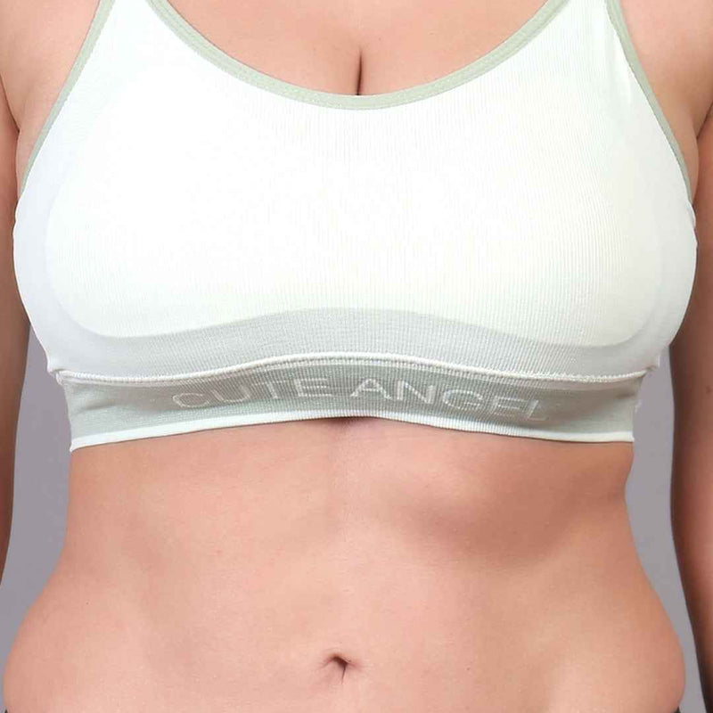Women Beginners Anti Bacterial Full Coverage Lightly Padded Sports Bra