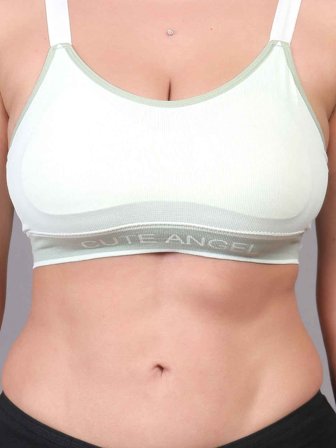 Women Beginners Anti Bacterial Full Coverage Lightly Padded Sports Bra