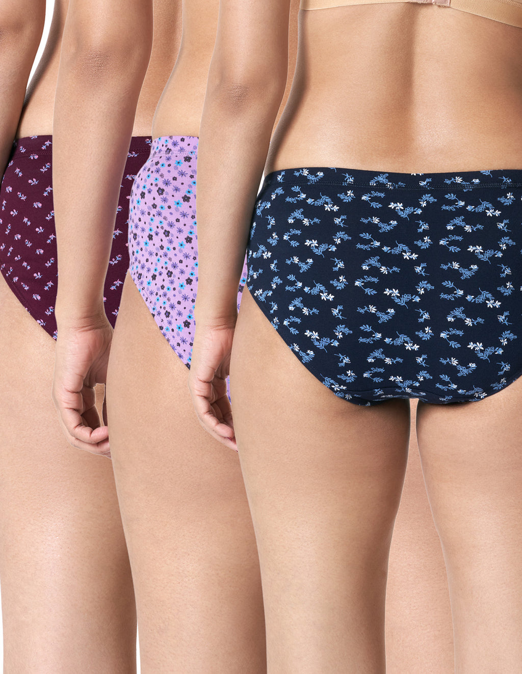 Blossom Full Coverage Mid-Rise Printed Panty with Stretch & Seam-Free Comfort _Pack of 3