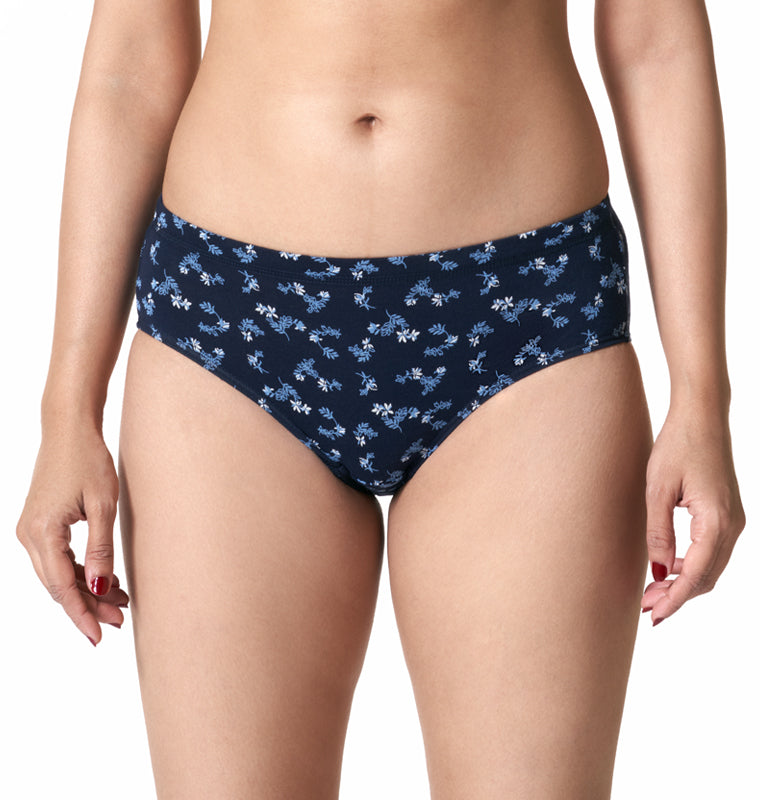 Blossom Full Coverage Mid-Rise Printed Panty with Stretch & Seam-Free Comfort _Pack of 3