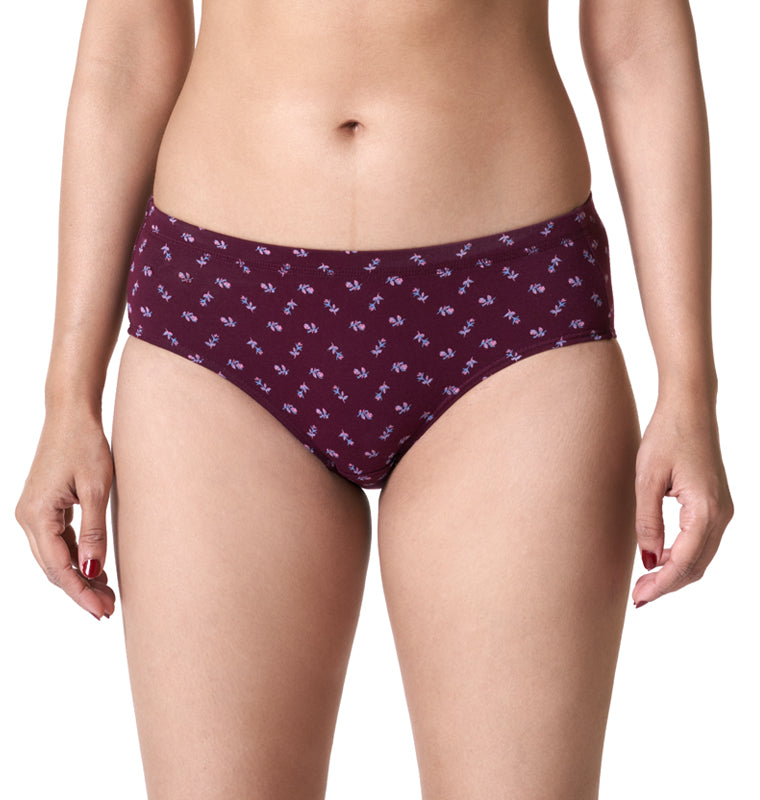 Blossom Full Coverage Mid-Rise Printed Panty with Stretch & Seam-Free Comfort _Pack of 3