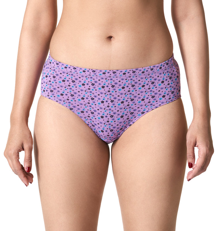 Blossom Full Coverage Mid-Rise Printed Panty with Stretch & Seam-Free Comfort _Pack of 3