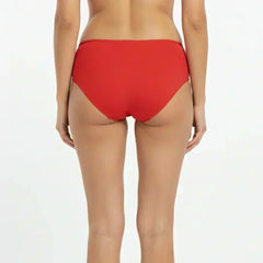 Bamboo Fabric Women's Mid Rise Panty | Red and Black | Pack of 2