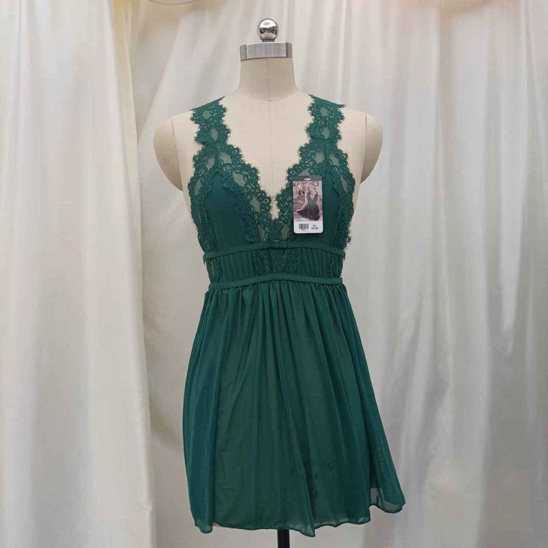 Brachy Women Green Honeymoon Babydoll Sexy Hot Night Dress Sleepwear.