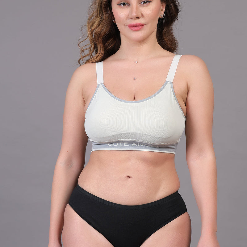 Women Beginners Anti Bacterial Full Coverage Lightly Padded Sports Bra