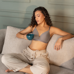 Padded Wirefree Self Striped T-Shirt Bra