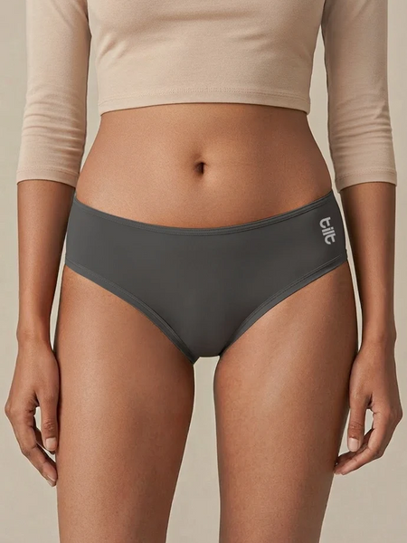 4 Pack - Grey Low-waist Bamboo Absorbent Underwear