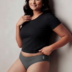 Grey Low-waist Bamboo Absorbent Underwear
