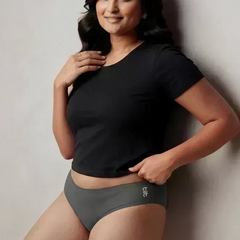 5 Pack - Grey Low-waist Bamboo Absorbent Underwear