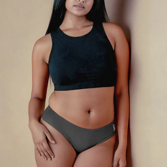 6 Pack - Grey Low-waist Bamboo Absorbent Underwear