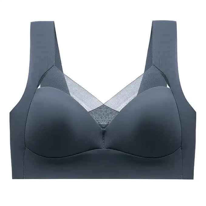 Women Wirefree Comfortable Padded Lift Push Up Thin Soft Sexy Back Smoothing Everyday Pullover Bras