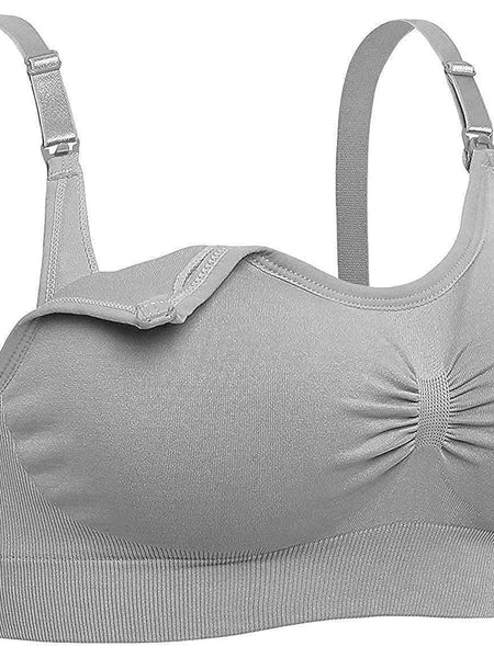 Women Organic Antimicrobial Soft Feeding Full Bust Seamless Nursing, Breastfeeding Maternity Bra with Remove Pads Pack of 3