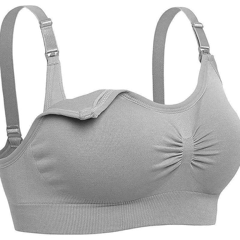 Women Organic Antimicrobial Soft Feeding Full Bust Seamless Nursing, Breastfeeding Maternity Bra with Remove Pads Pack of 3