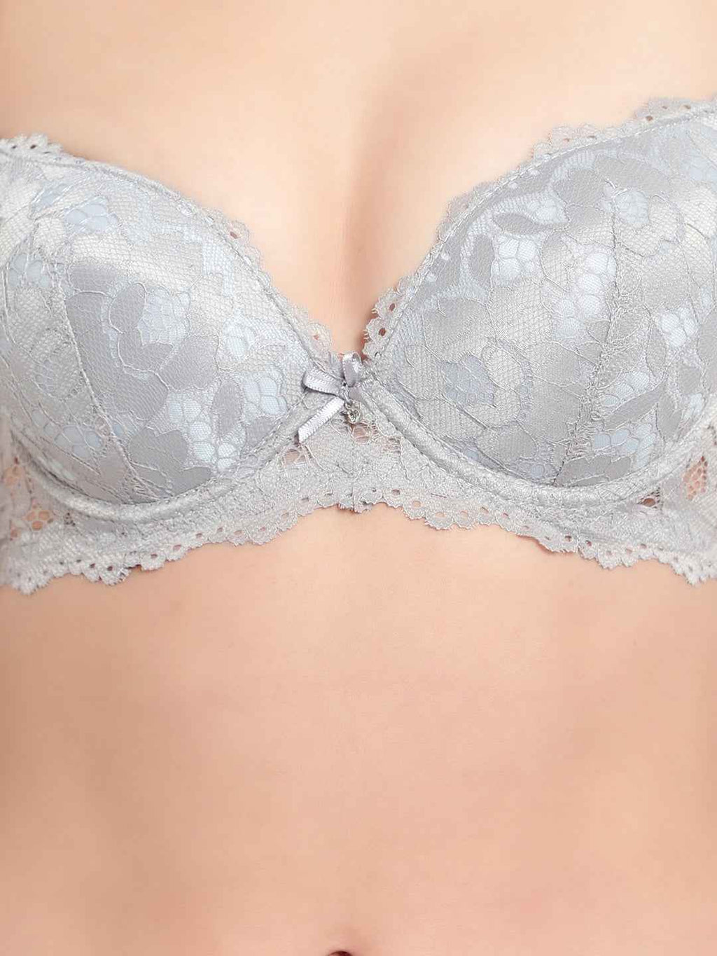 Women's Elegant Lace Love Double Padded Underwired Push up Bra Panty Bridal Set