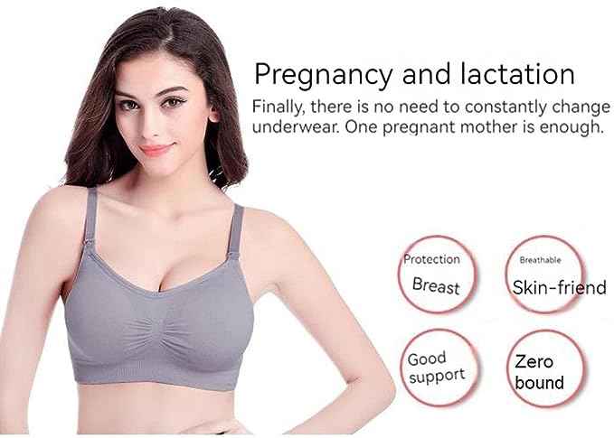 Women Organic Antimicrobial Soft Feeding Full Bust Seamless Nursing, Breastfeeding Maternity Bra with Remove Pads Pack of 3