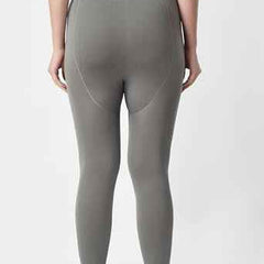 Plus Size Women Grey Comfort Fleece Footed Fur Stocking Winter Wear Extra Warm, Woolen High Waisted Lined Thigh Highs